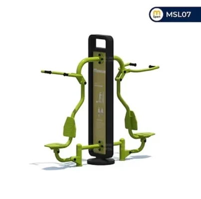 Thiết bị tập kéo tay vai đôi có biển thông tin